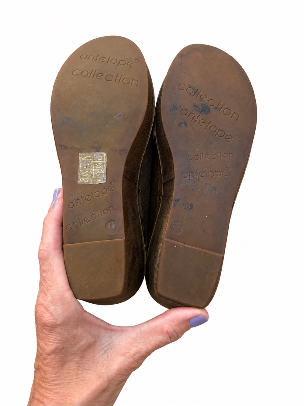 Antelope Mules Clogs Slip On wedge shoes calf hair size 39 Anthropologie 8 8.5 - Picture 5 of 7